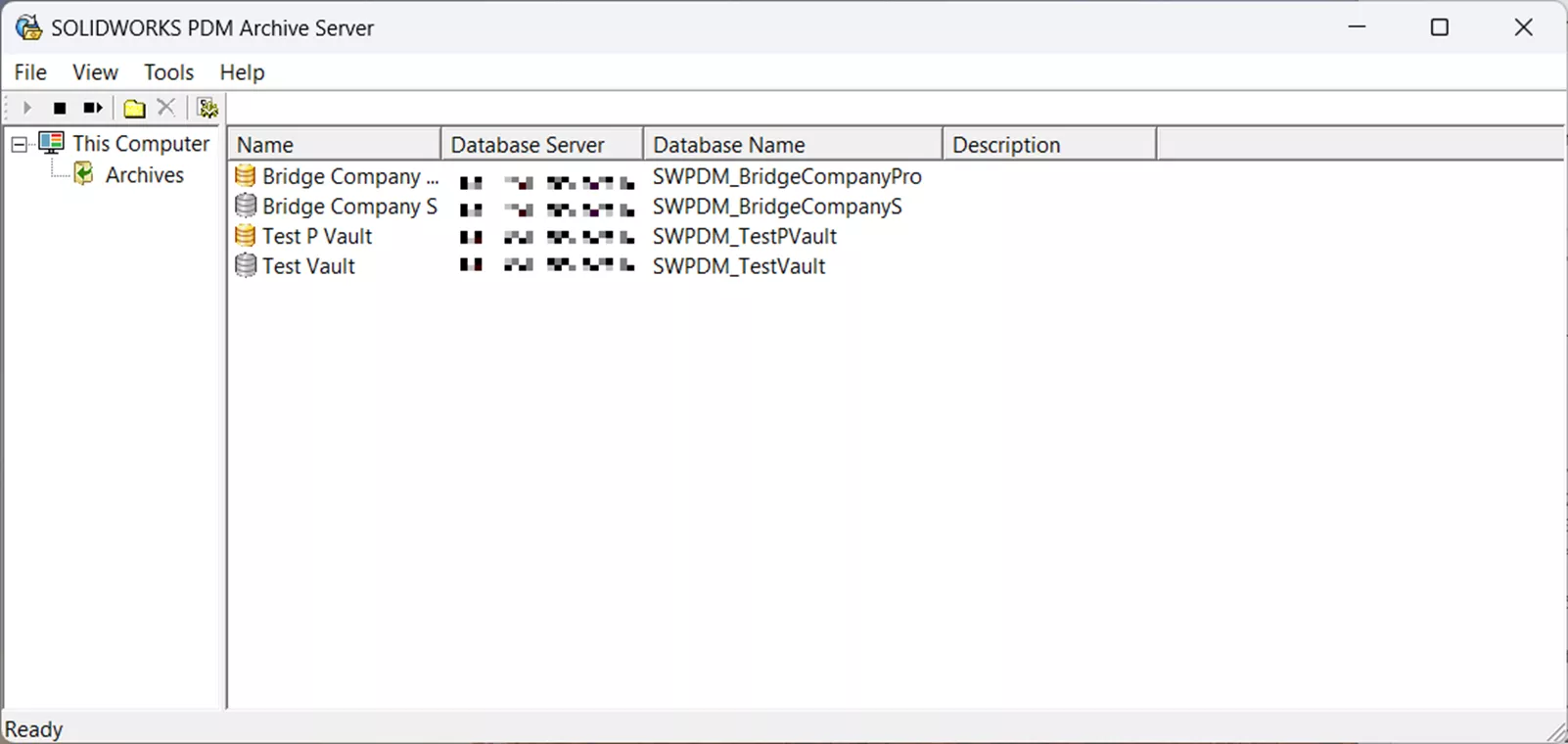 SOLIDWORKS PDM Arşiv klasörü görünümü