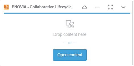 Schermata: interfaccia ENOVIA che apre contenuti in Collaborative Lifecycle / 3DSpace