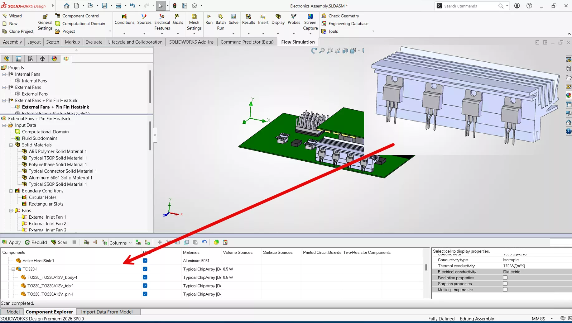 SOLIDWORKS Flow Simulation alt modellerden proje parametreleri yapılandırması