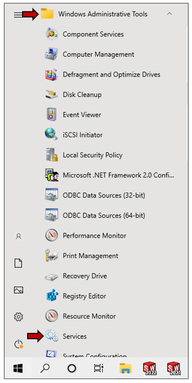 Windows Hizmetler uygulaması ekran görüntüsü - Hizmetleri açma
