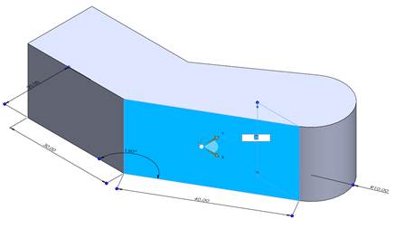 Screenshot showing SOLIDWORKS Instant 3D dimension input