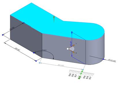 Screenshot showing SOLIDWORKS dimension drag and ruler feature