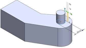 Screenshot showing SOLIDWORKS one-click base and hole extrusion second example