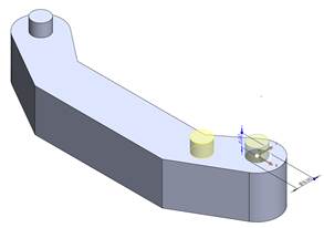 Screenshot showing SOLIDWORKS displacing a mirrored extruded base